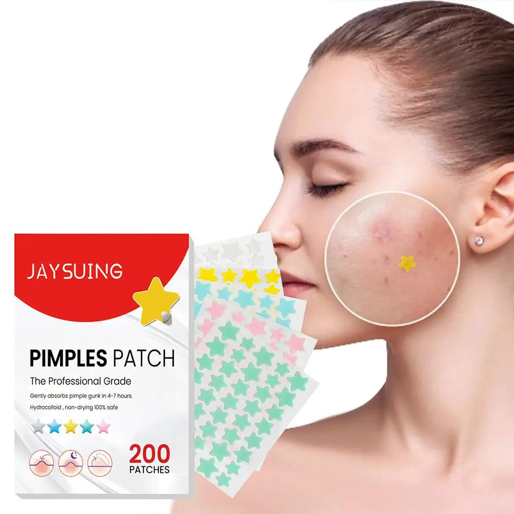 200Pcs Star Pimple Patch Acne Colorful Invisible Acne Removal Skin Care Stickers Face Spot Beauty Makeup Tool Beauty Dropshiping