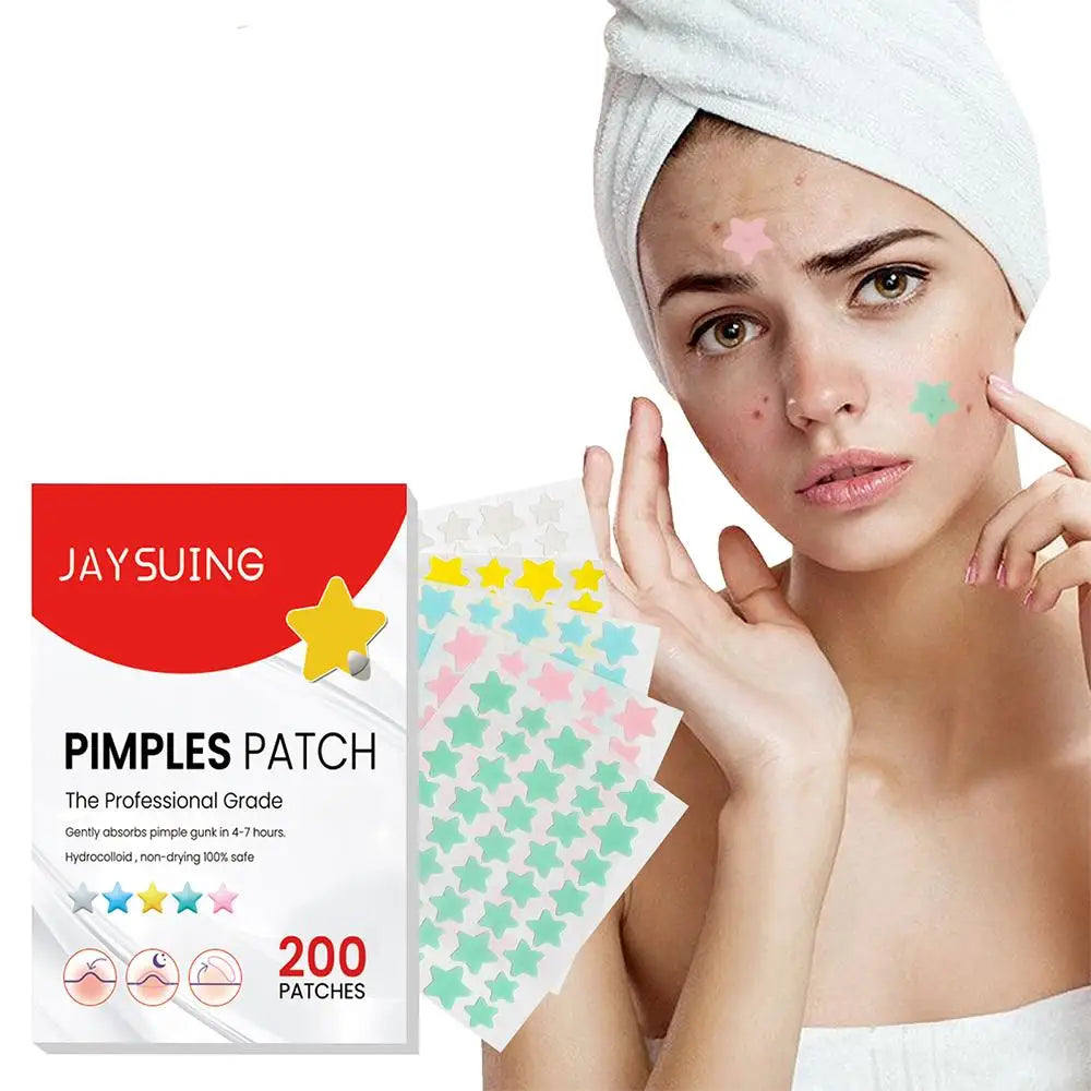 200Pcs Star Pimple Patch Acne Colorful Invisible Acne Removal Skin Care Stickers Face Spot Beauty Makeup Tool Beauty Dropshiping