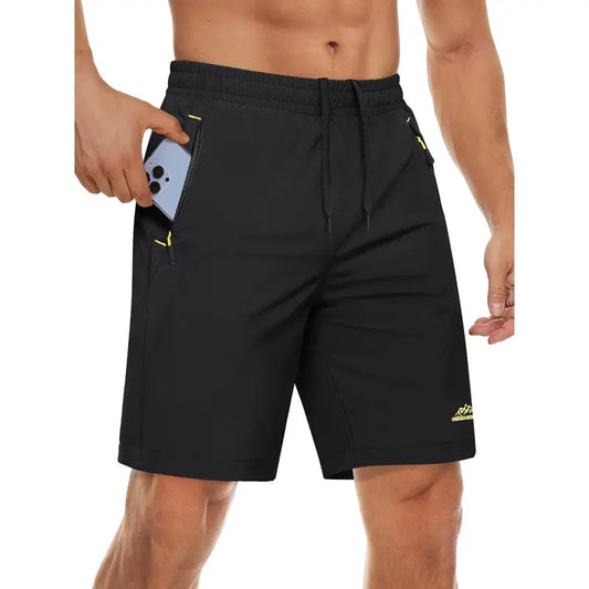 Men'S Hiking Shorts 9" Quick Dry Athletic Shorts with Zipper Pockets for Gym, Workout, Basketball, Running